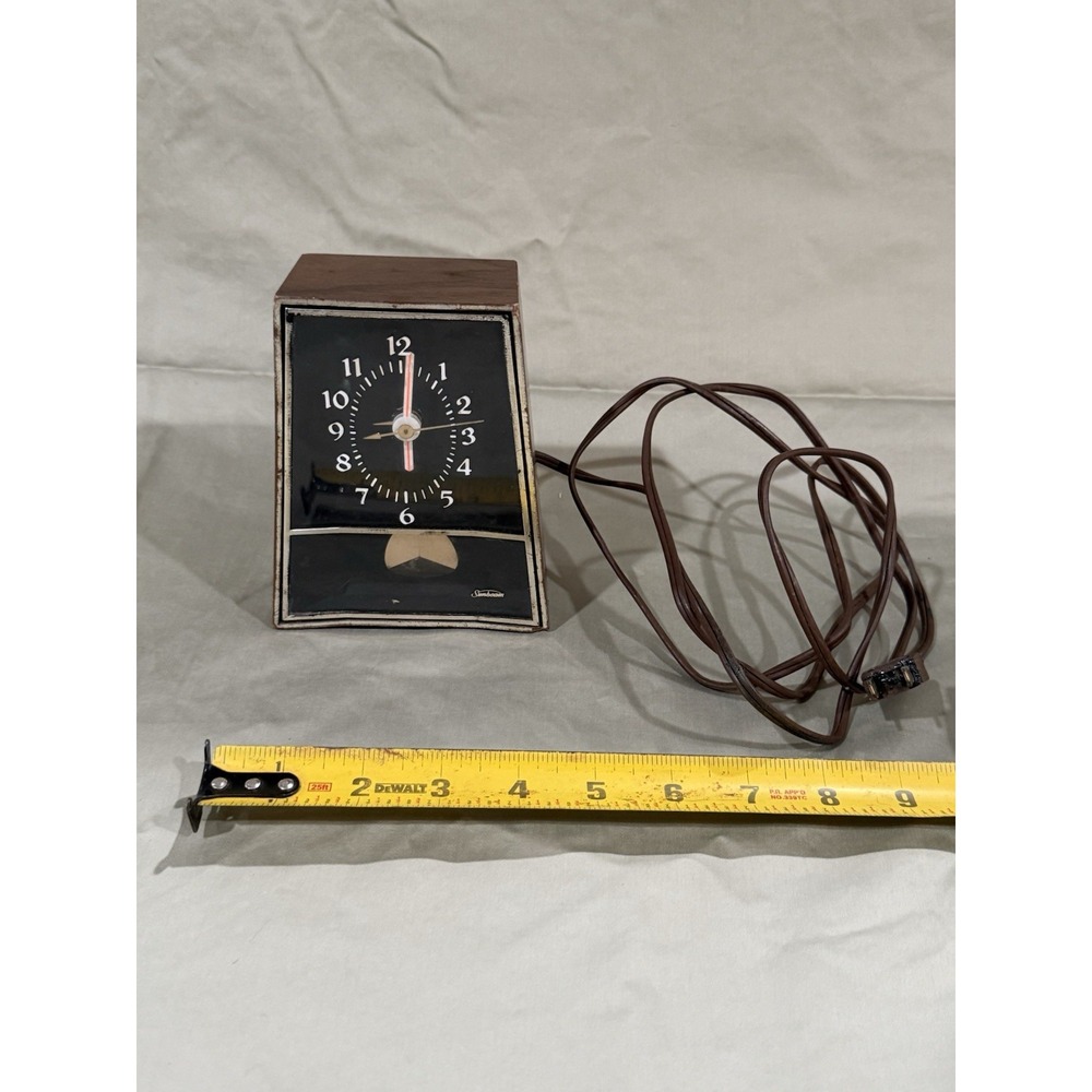 Sunbeam Electronic Vintage Clock 1960s 1970s MCM